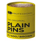 LJ Professional Plain Pins Brown 3"
