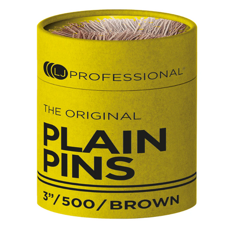 LJ Professional Plain Pins Brown 3"