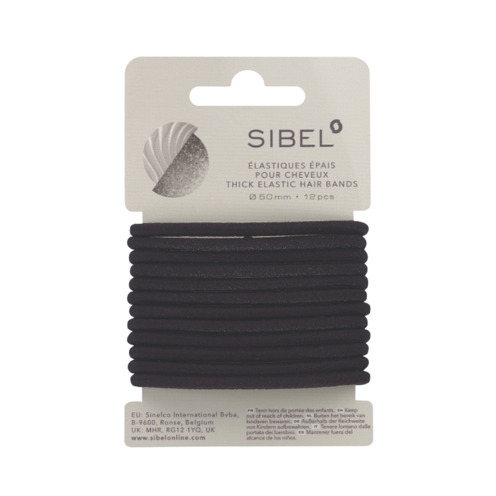 Sibel Elastic Hair Ties Thick 12pk