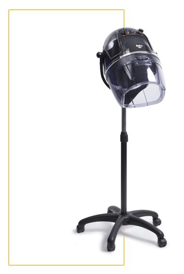 Italor Black Hood Dryer - 2 speed with base