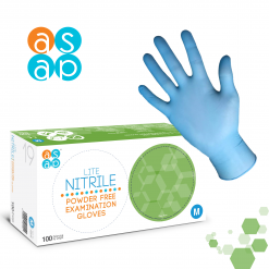 ASAP Nitrile Powder Free Gloves Blue - Large