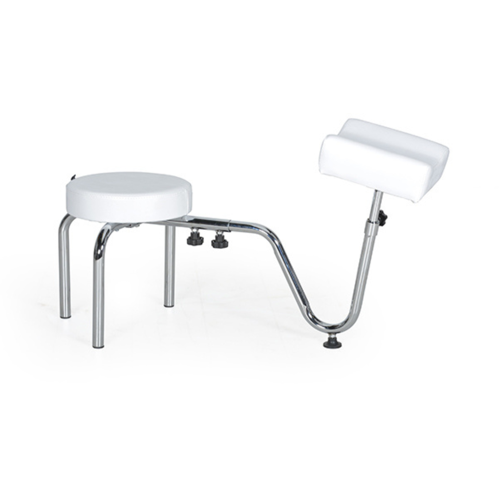 White Pedicure Stool with Footrest