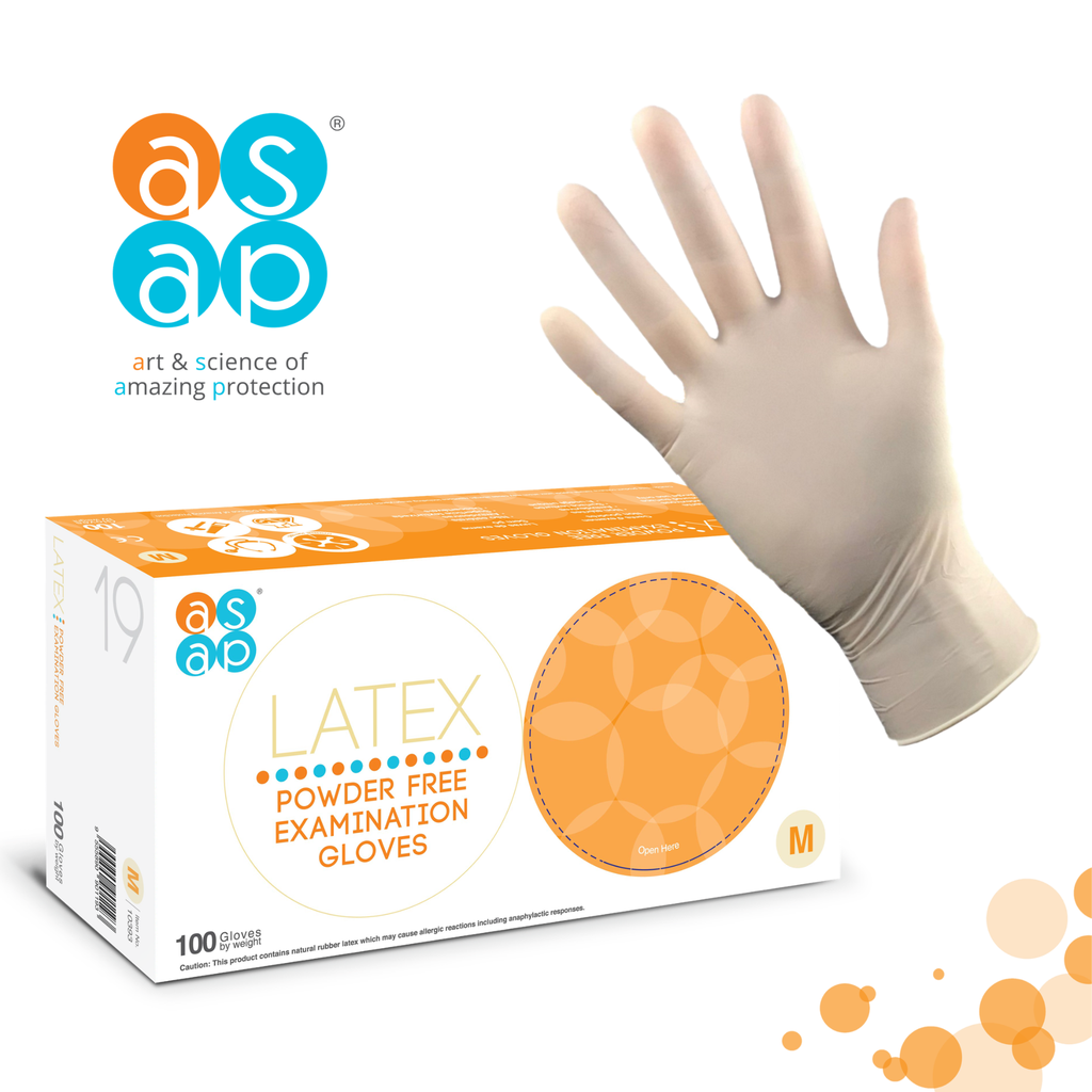 ASAP Latex Powder Free Gloves Natural