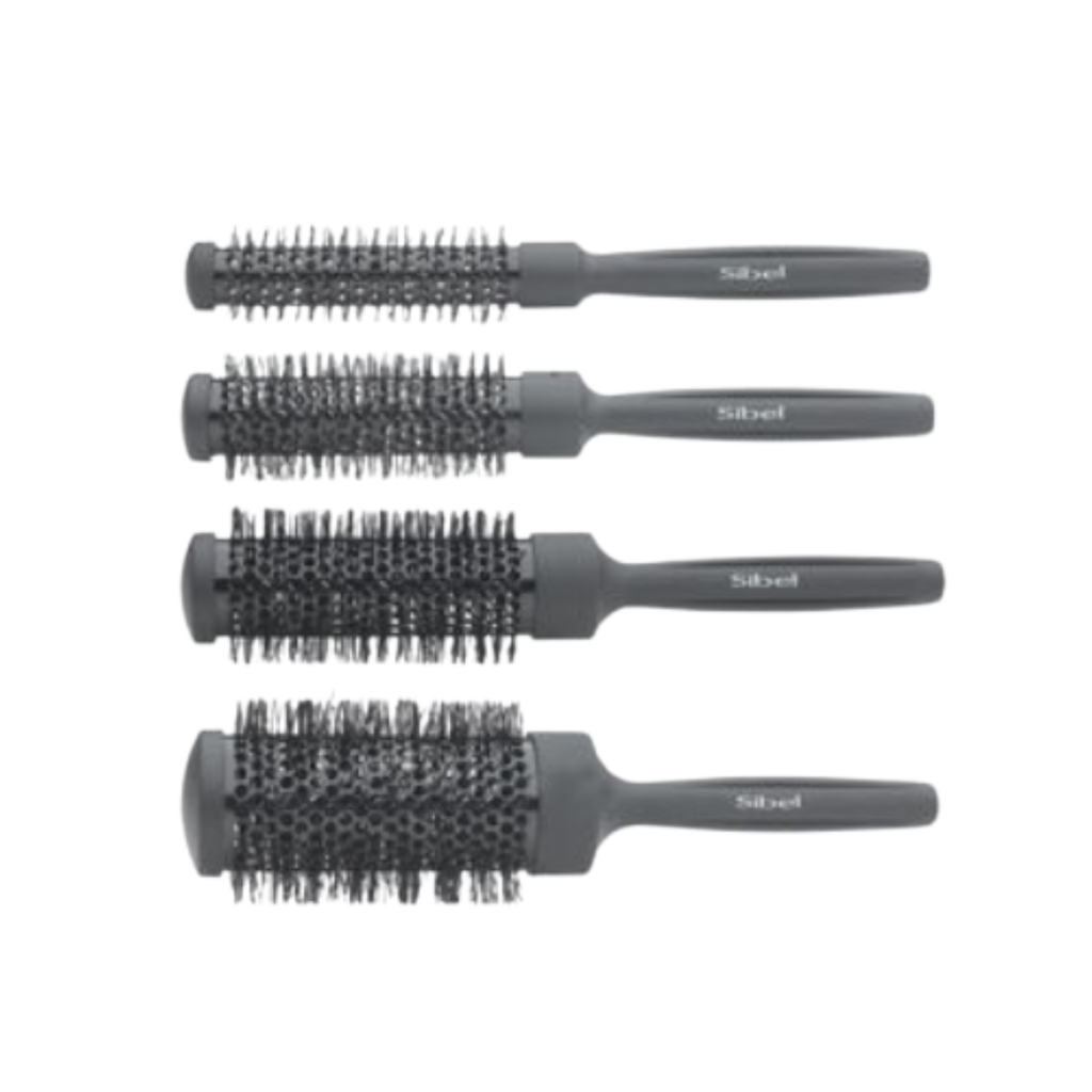 Sibel Black Thermal Brush Set - 4 Pack