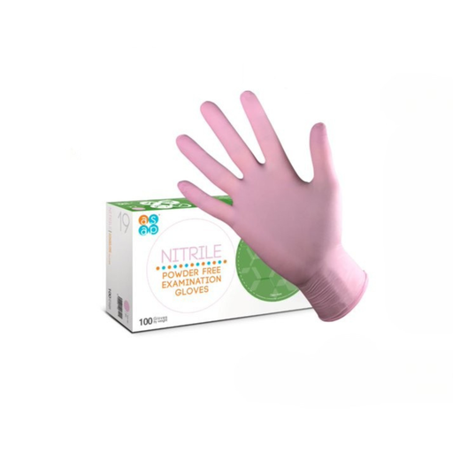 Asap Nitrile Powder Free Disposable Gloves Pink