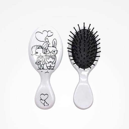 [BFCEP43581] Cute Couple Colouring-in mini  oval paddle brush for children with markers
