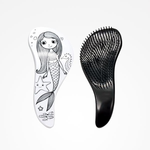 [BFCEP43582] Mermaid Colouring-in Detangling brush for children with markers