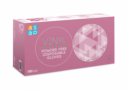 [40153] ASAP Vinyl PF Disposable Gloves - Clear, Medium