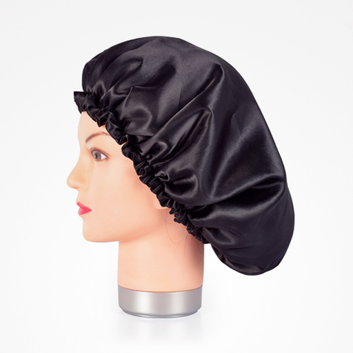 [BFUTI44390] Black Satin Anti-Frizz Sleeping Cap
